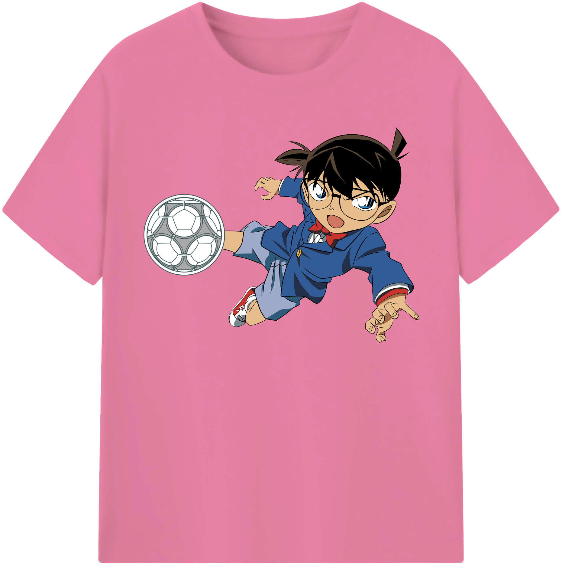 （画像用） 名探偵コナン 江戸川 コナン Detective Conan Conan Edogawa 綿100％半袖Tシャツ（フロントプリント）